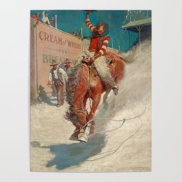 Bronco Buster, 1906 by Newell Convers Wyeth Poster