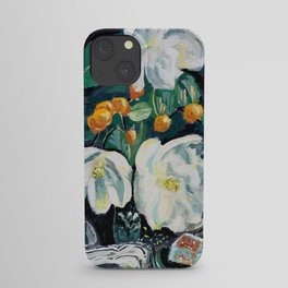 Magnolia and Persimmon Floral Still Life iPhone Case