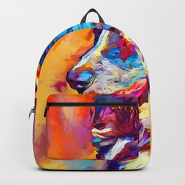 Border Collie 3 Backpack | Painting, Cute, Sitting, Grass, Animal, Nature, One, Black, Happy, Domestic 