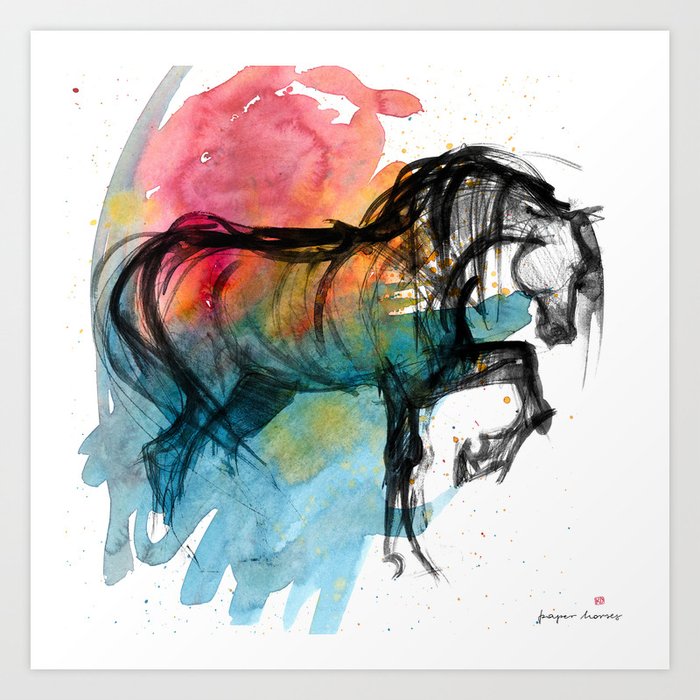 Horse (Saklavi - color version) Art Print