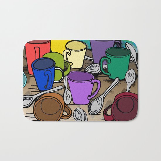 Cups and Spoons Bath Mat