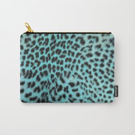 Turquoise leopard print Carry-All Pouch