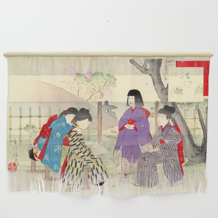 Little Girls Singing (Miyagawa Shuntei) Wall Hanging