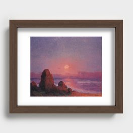Retro Style Sunset Art  Recessed Framed Print