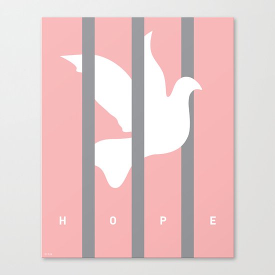 Prisoner of Hope, Light Pink Canvas Print