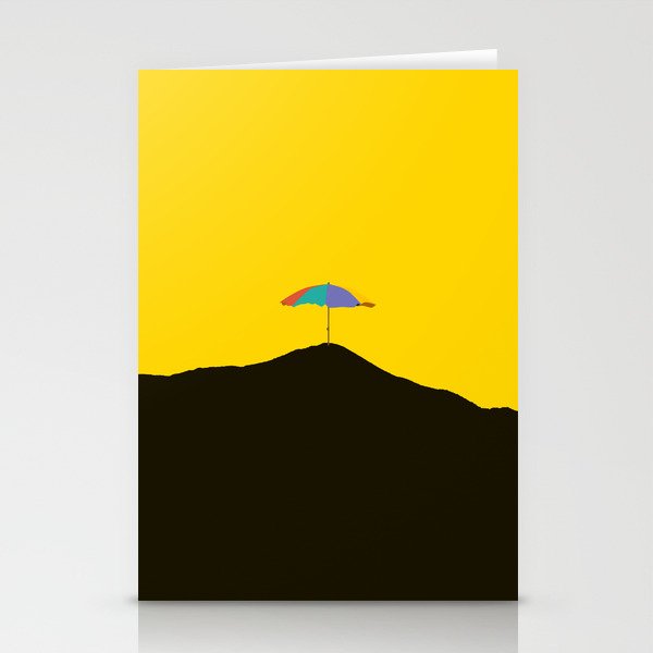 Colorful Parasol Black Yellow Background #decor #society6 #buyart Stationery Cards