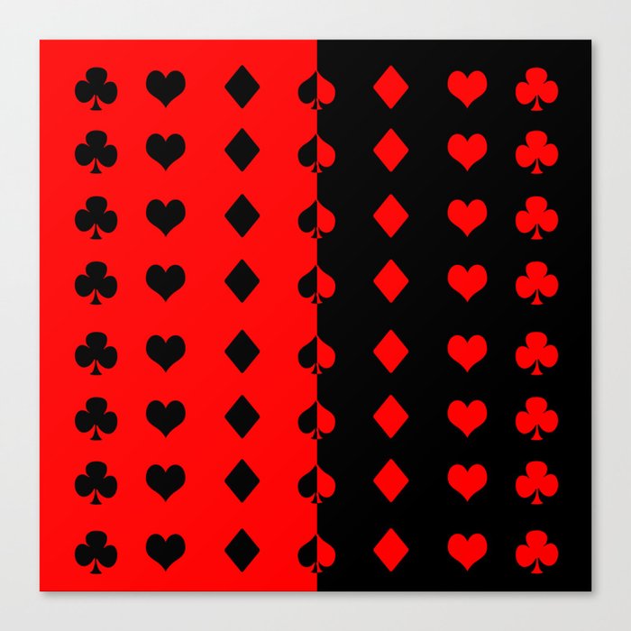Deck symbols - Harlequin - red and black Canvas Print