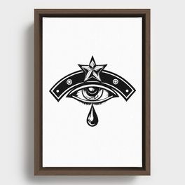 Teary eye military emblem Framed Canvas