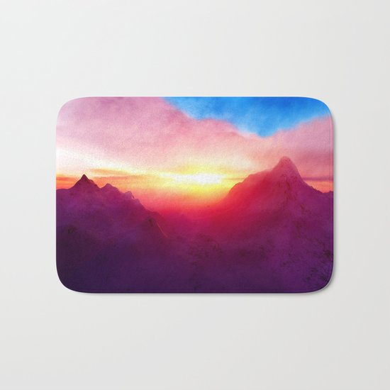 pastel mountain Bath Mat