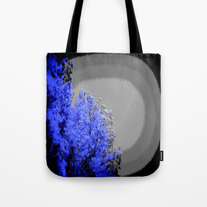 Mod Trees Periwinkle Blue & Gray Tote Bag