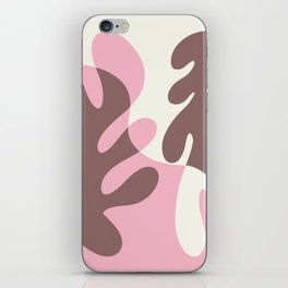 Abstract Matisse Organic Leaves Shapes \\ Pink & Brown iPhone Skin