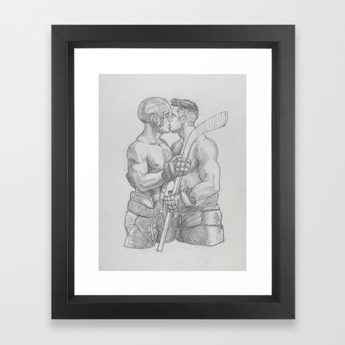 Hockey Players - NOODDOODs Framed Art Print