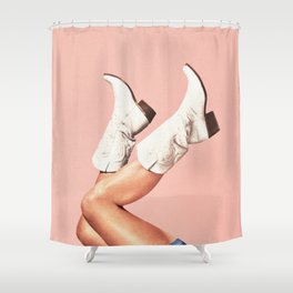 These Boots - Peach / Pink Shower Curtain