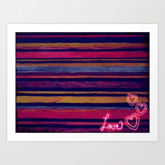 Stripes and love Art Print