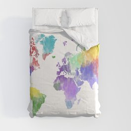 Colorful world map Comforters