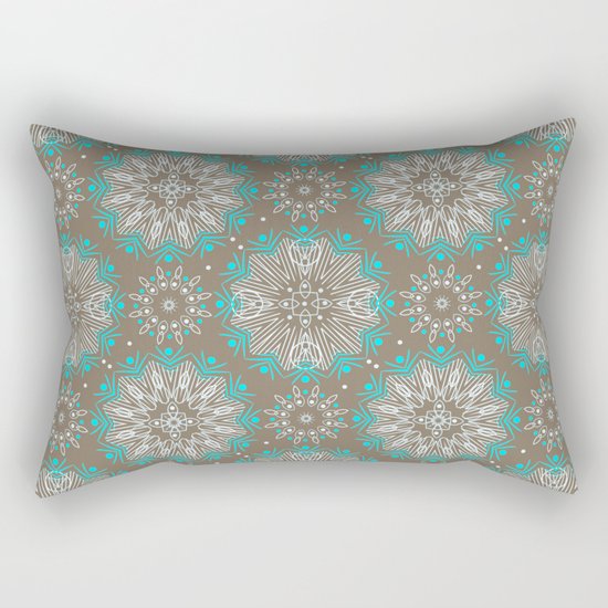 Brown turquoise bling . Rectangular Pillow