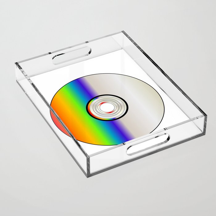 Blank CD Disc With Rainbow Acrylic Tray