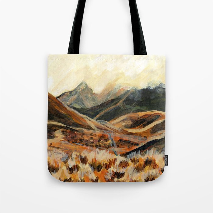 Golden Mountain Landscape Tote Bag