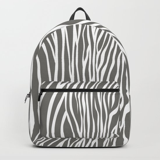 Safari Zebra Print - Grey & White Backpack