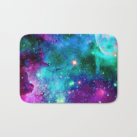 purple pink blue nebula Bath Mat