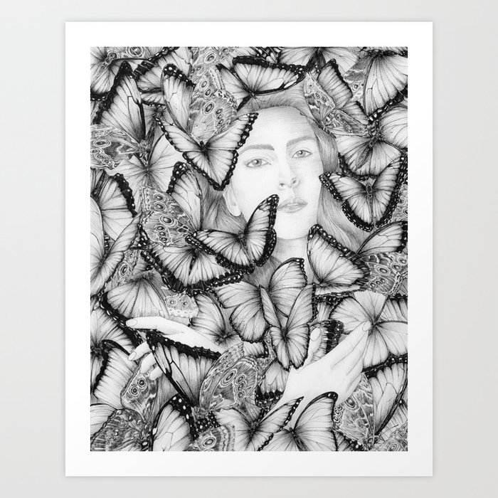 A Moth Among Butterflies Art Print