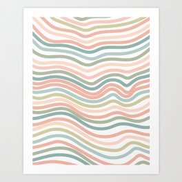 Pastel wave pattern home decor Art Print
