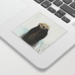 Painted Otter Reflections Sticker