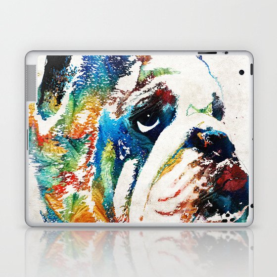 Bulldog Pop Art - How Bout A Kiss - By Sharon Cummings Laptop & iPad Skin