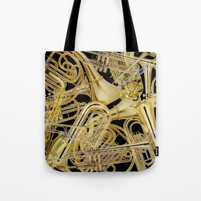 Brass Musical Instruments Tote Bag