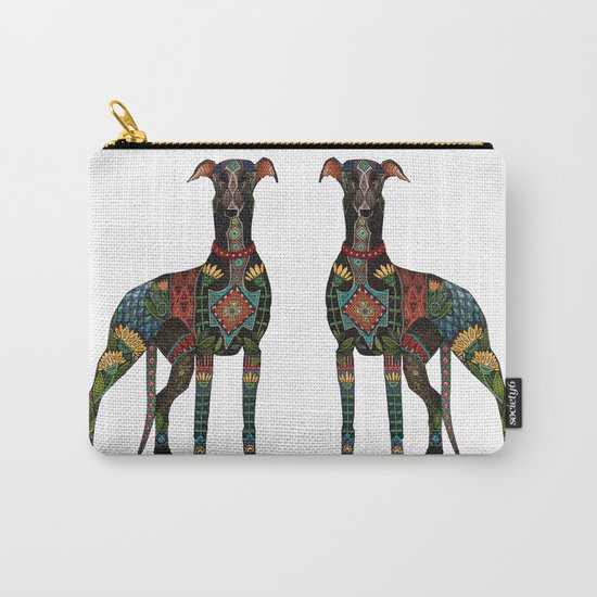 greyhound white Carry-All Pouch