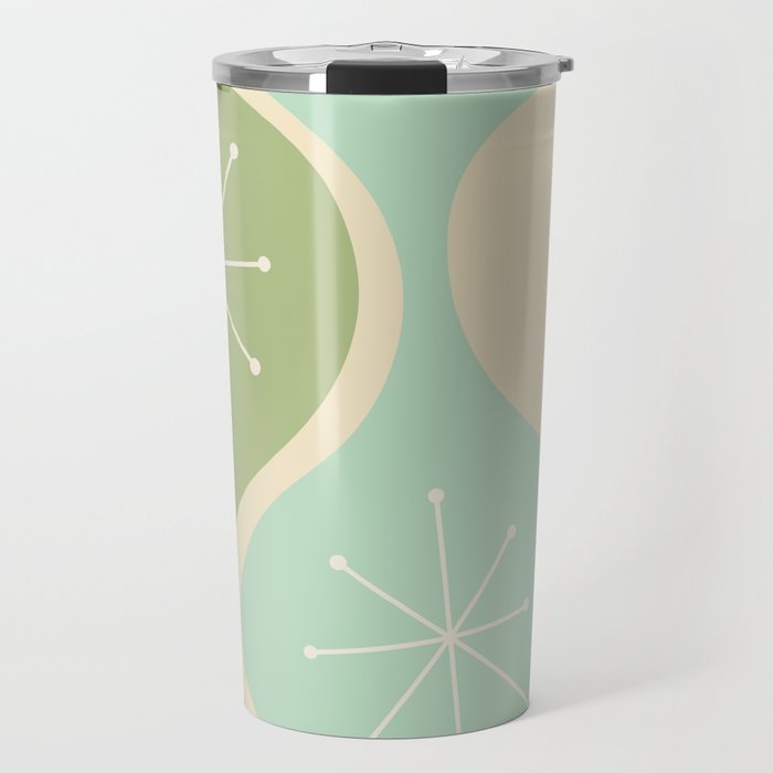 Mid Century Green Atomic Travel Mug