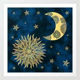 Moon And Stars Art Prints For Any Decor Style Society6 Moon And Stars Art Prints For Any Decor Style Society6