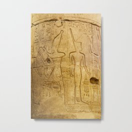 Ancient Egyptian carvings and hieroglyphics Metal Print