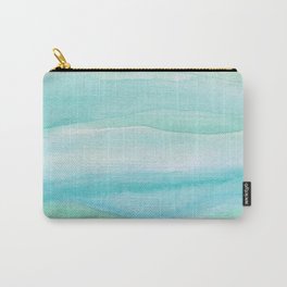 Ocean Layers - Blue Green Watercolor Carry-All Pouch | Aqua, Pastel, Blue, Light, Turquoise, Calm, Ocean, Brushstrokes, Colors, Bohemian 