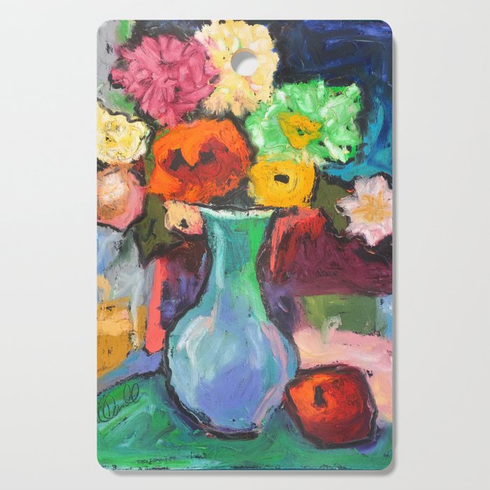 Flowers with Apple Cutting Board