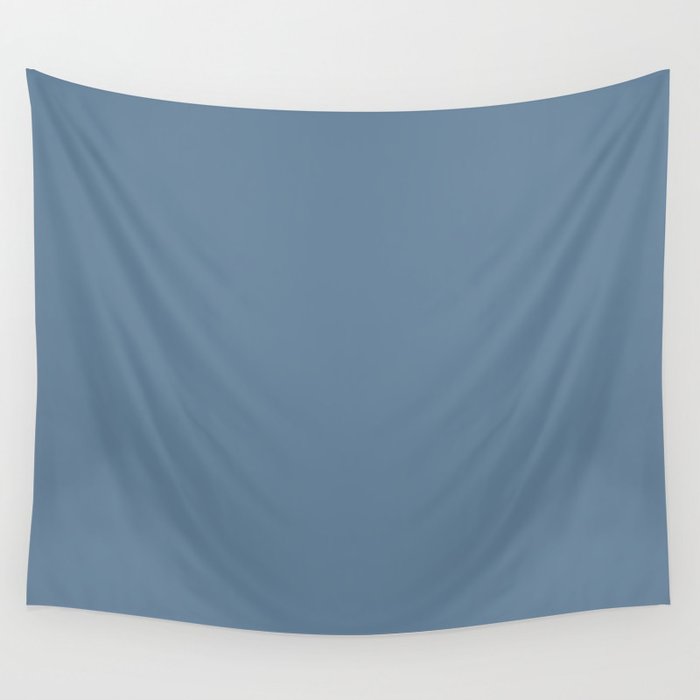 Medium Blue Solid Color Pairs Pantone Blue Shadow 17-4020 TCX Wall Tapestry