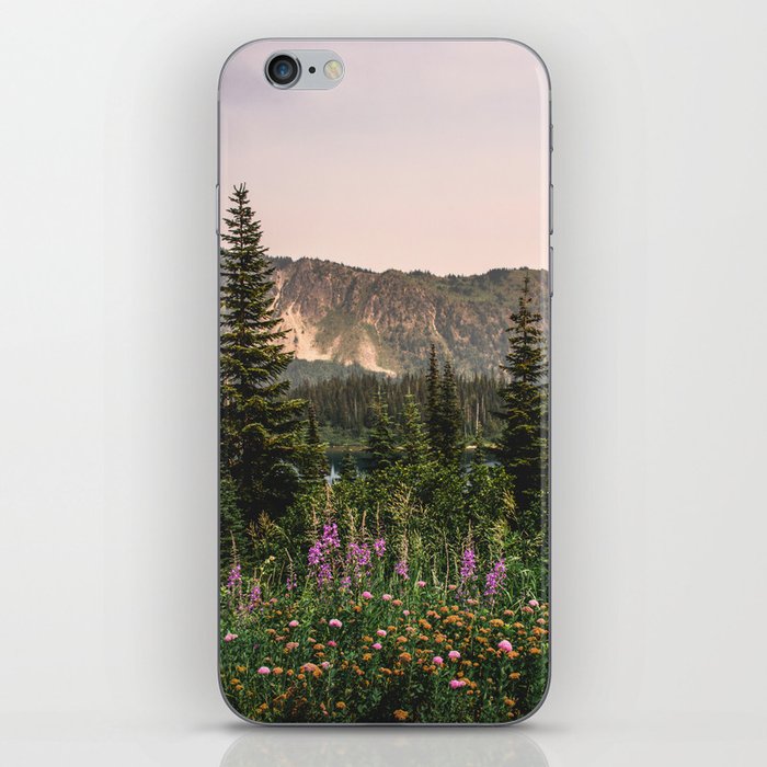 Mount Rainier Wildflower Adventure VII - Pacific Northwest Mountain Forest Wanderlust iPhone Skin