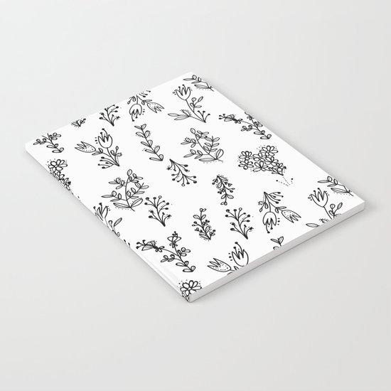 Floral White Pattern Notebook