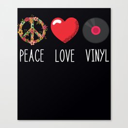 Vinyl Record Player Love Peace DJ Turntable Lover Canvas Print
