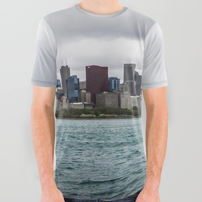 Chicago skyline All Over Graphic Tee