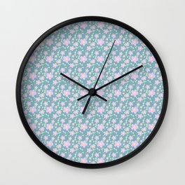 Ditsy Daisy Floral Pattern Wall Clock