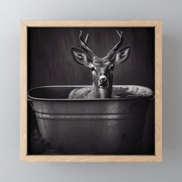 Bath Time for Deer Framed Mini Art Print
