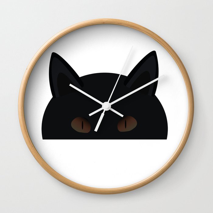 funny black cat Wall Clock