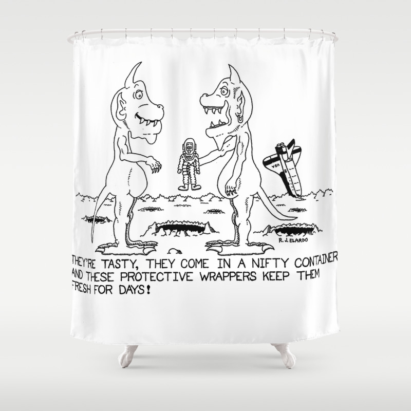 Fresh Aliens Cartoon Drawing Shower Curtain By Fromthemindofbob Society6