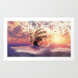 Fairy air windcatcher over the clouds Art Print | Landscape, 3D, Digital, Illustration 