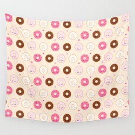 Cute Little Donuts on Cream Wall Tapestry