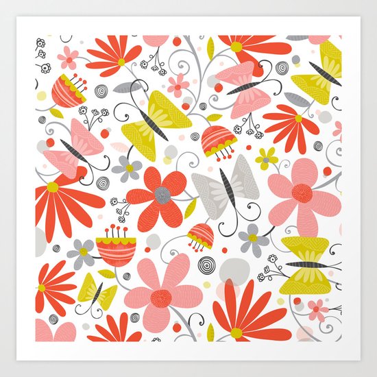 Busy Butterflies Art Print