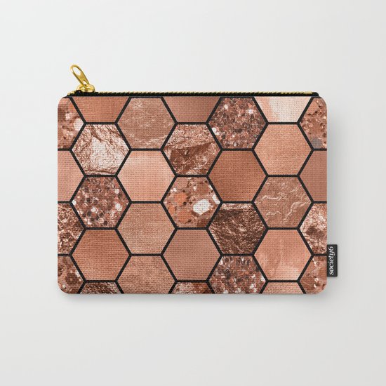 Rose gold hexaglam Carry-All Pouch