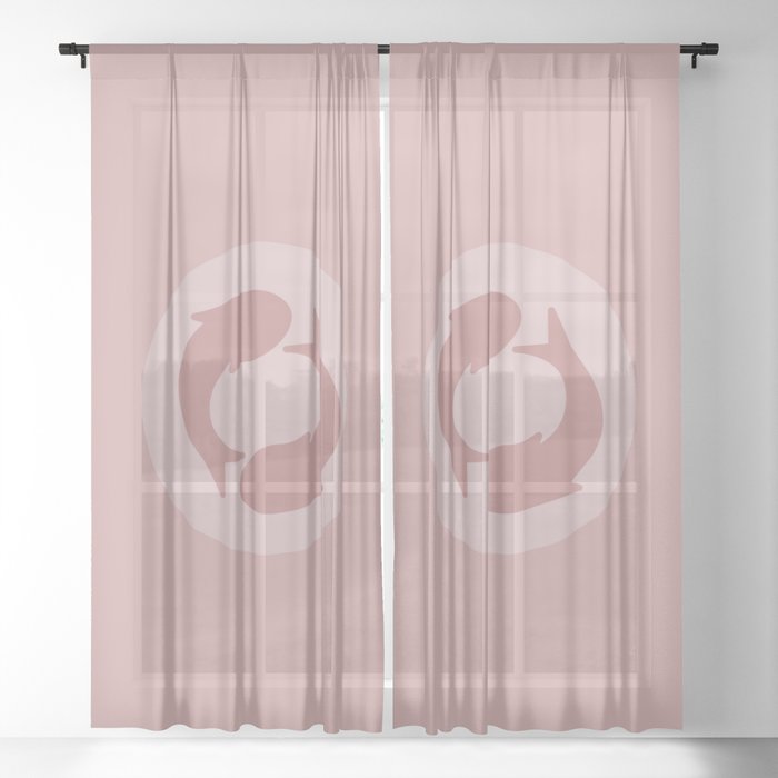 Koi Japandi pink Sheer Curtain