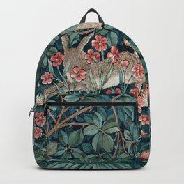 William Morris Forest Rabbits and Foxglove Greenery Backpack | Foliage, Victorian, Floral, Williammorris, Photo, Pre Raphaelite, Johnhenrydearle, Woodland, Greenery, Tapestry 